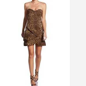 BCBG NEW Leopard strapless mini dress
